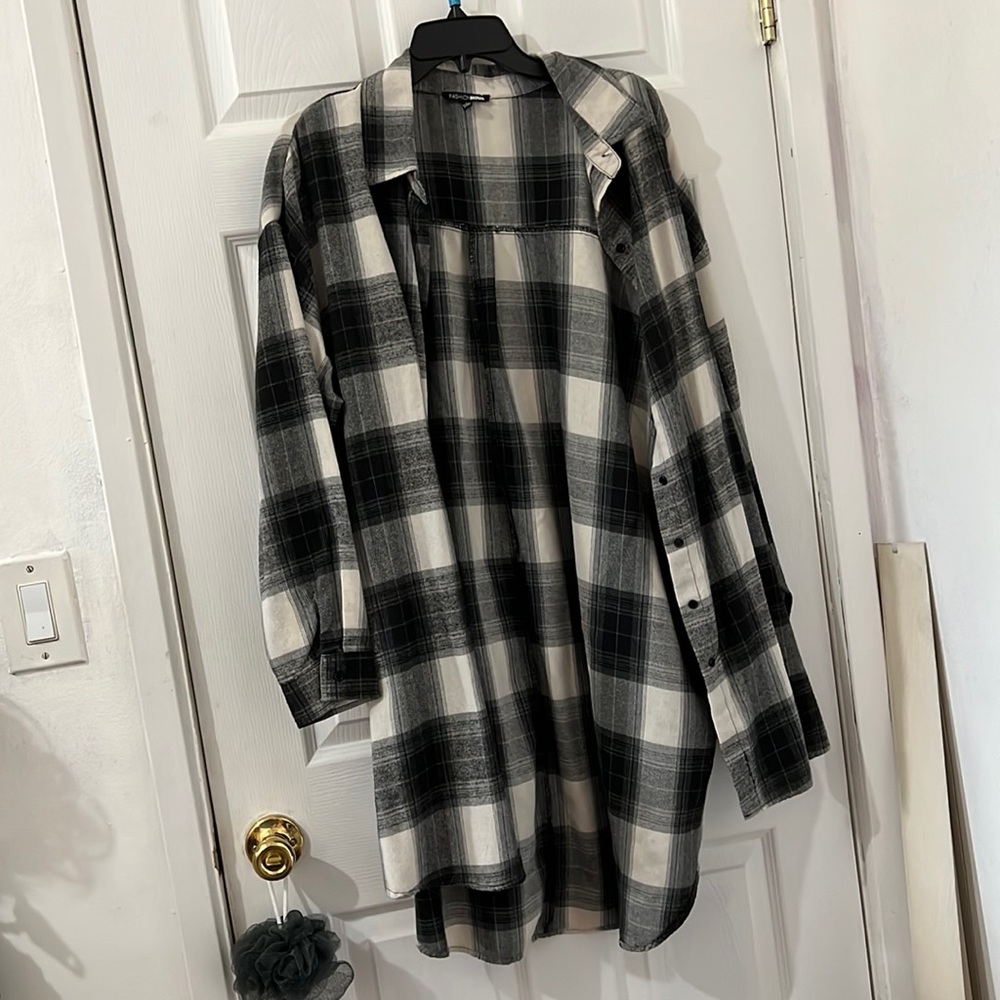 Plaid long size 1X